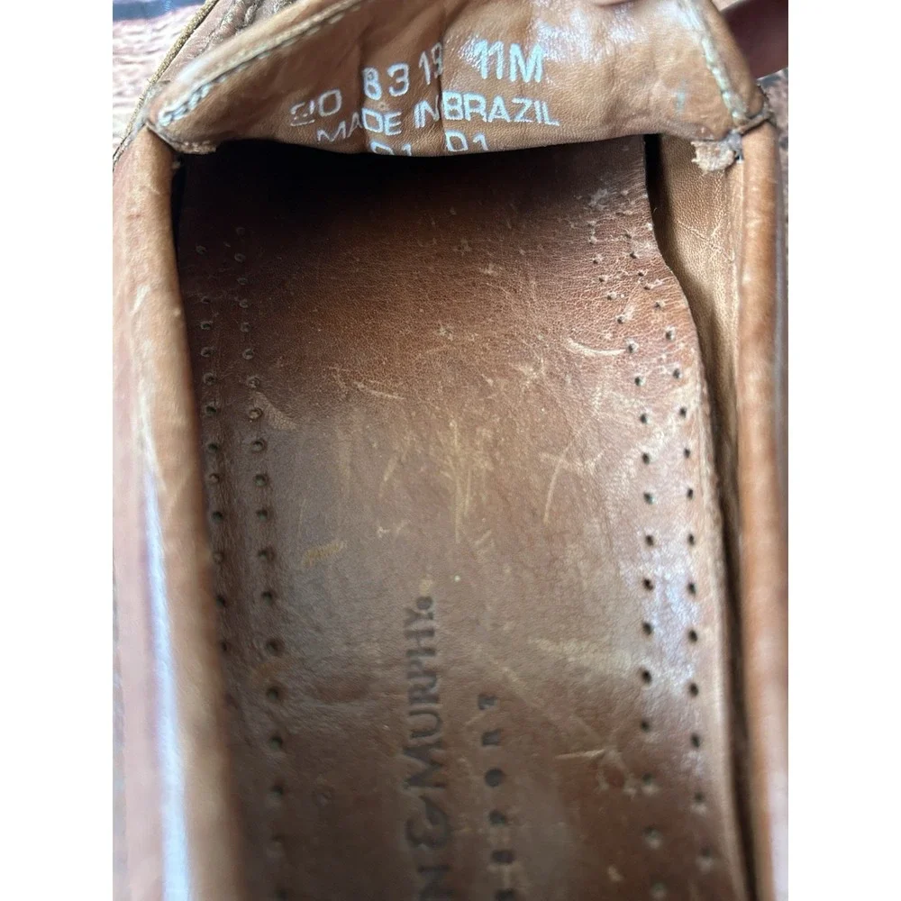 Johnston‎ & Murphy Tidwell Woven Loafers Brown Sheepskin Men 11
